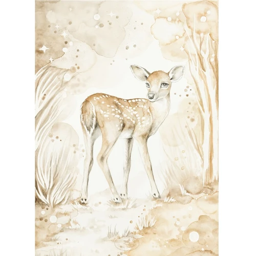 Lovely Fawn Poster White / caramel
