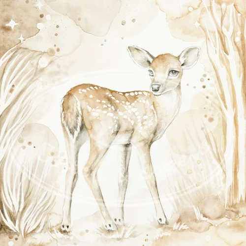 Lovely Fawn Poster White / caramel