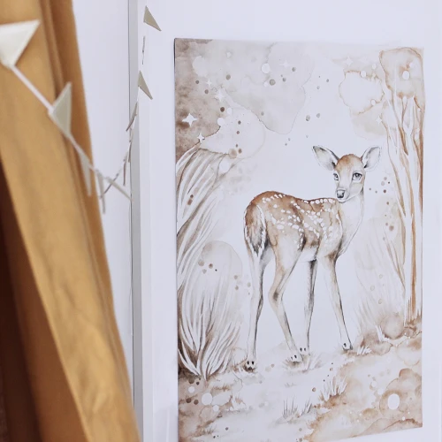 Lovely Fawn Poster White / caramel