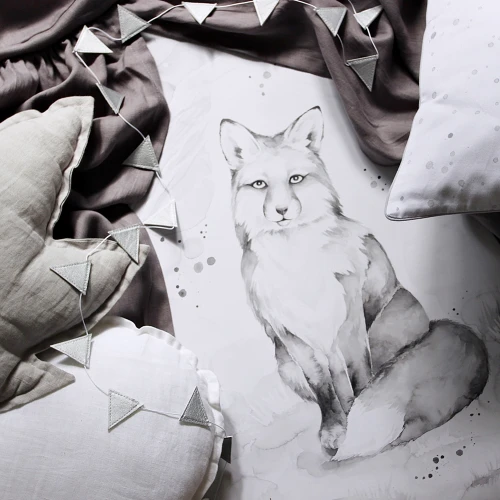Lovely Fox Poster White / grey