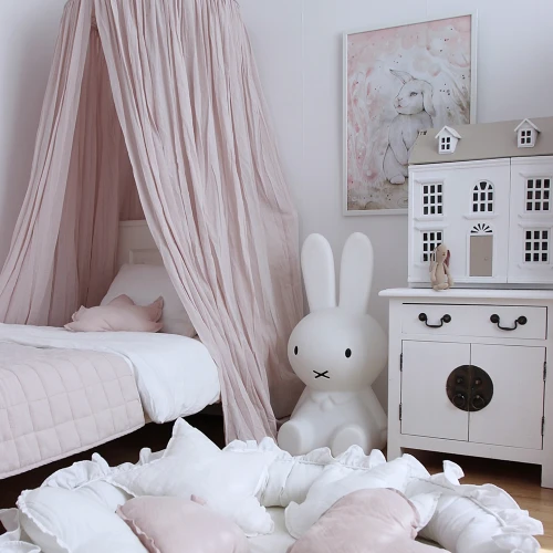 Lovely Rabbit Poster  White/ powder pink