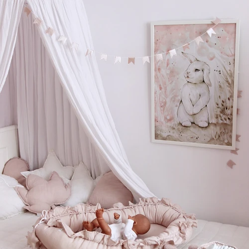 Lovely Rabbit Poster  White/ powder pink
