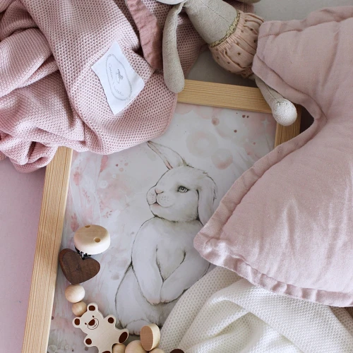 Lovely Rabbit Poster White/ powder pink