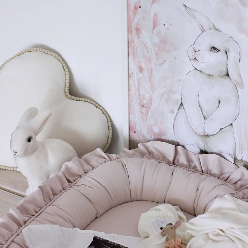 Lovely Rabbit Poster White/ powder pink