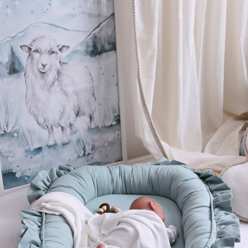 Lovely Sheep Poster White / silit green
