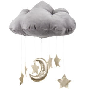 Cloud mobile grey with gold stars 