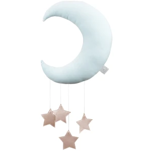 Moon mobile mint with powder pink stars 