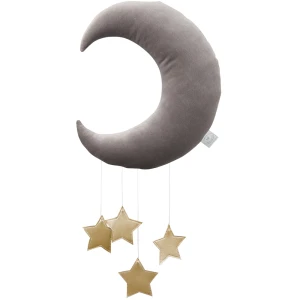 Moon mobile grey with gold stars  