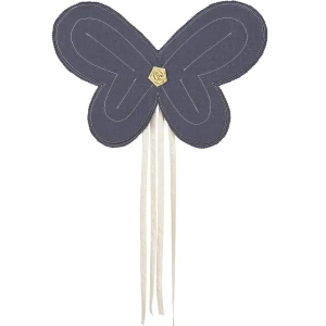 Skrzydła wróżki PN Grafitowe ze złotą nitką 