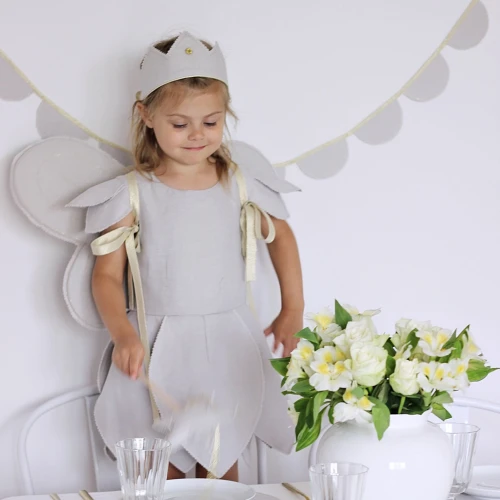 Skrzydła wróżki PN Jasno szare ze złotą nitką