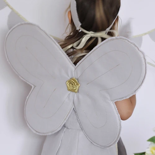 Skrzydła wróżki PN Jasno szare ze złotą nitką