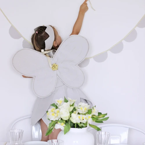 Skrzydła wróżki PN Jasno szare ze złotą nitką