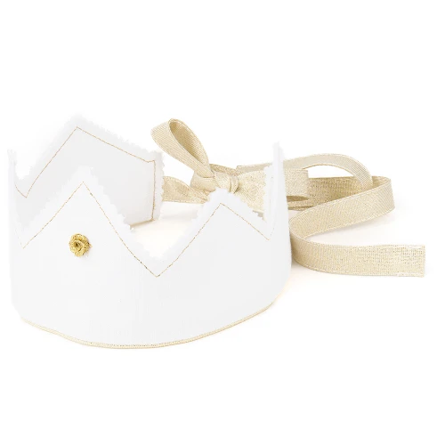 Crown PN White with rose and gold ribbon