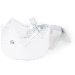 Crown PN White linen with silver thread with rose