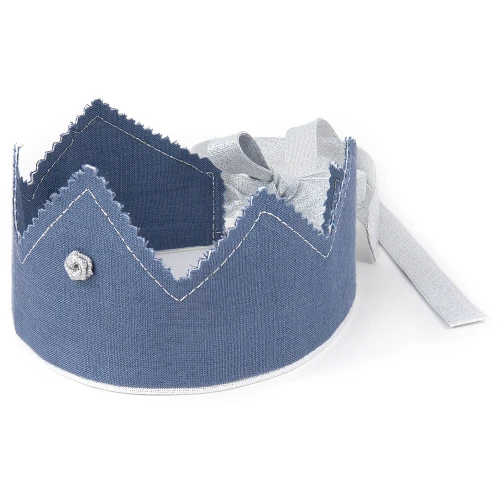 Korona PN Denim z różyczką ze srebrną wstążką