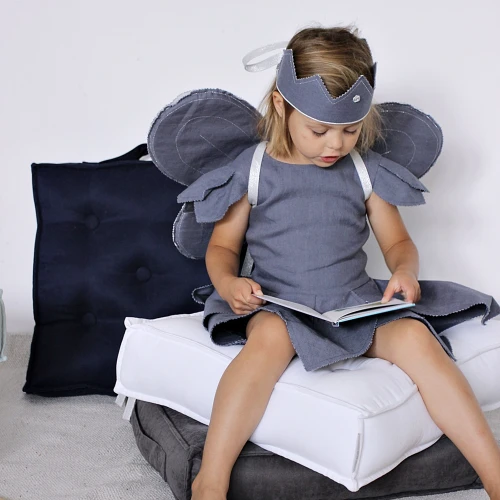 Korona PN Denim z różyczką ze srebrną wstążką