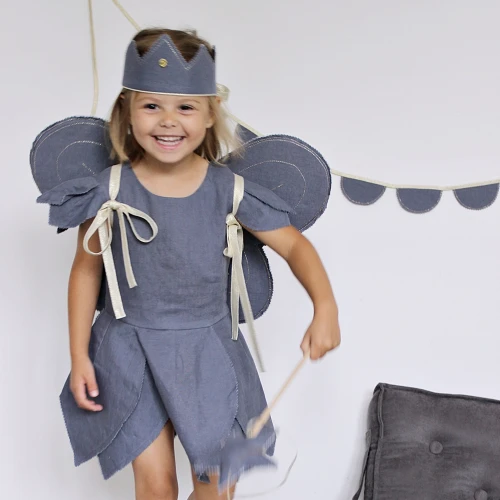 Korona PN Denim z różyczką ze złotą wstążką