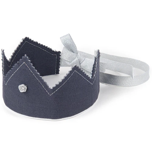 Korona PN Grafitowa z różyczką ze srebrną wstążką