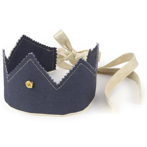 Korona PN Grafitowa z różyczką ze złotą wstążką