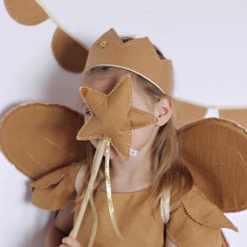 Korona PN Karmelowa z różyczką ze złotą wstążką