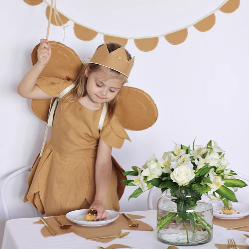 Korona PN Karmelowa z różyczką ze złotą wstążką