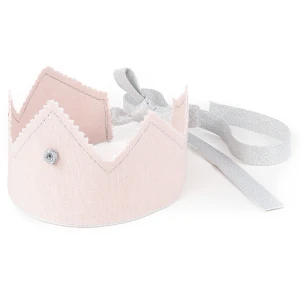 Korona PN Pudrowa z różyczką ze srebrną wstążką