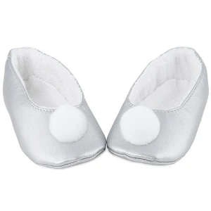 Kapcie z pomponikiem Srebrne 