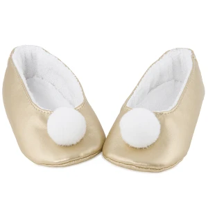 Kapcie z pomponikiem Złote 