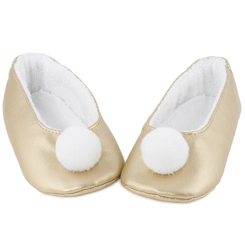 Kapcie z pomponikiem Złote 