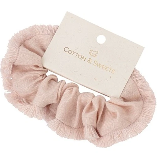 Linen Boho Scrunchie Powder pink