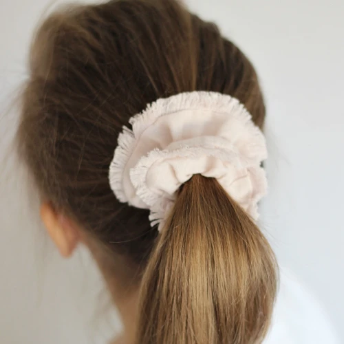 Linen Boho Scrunchie Powder pink