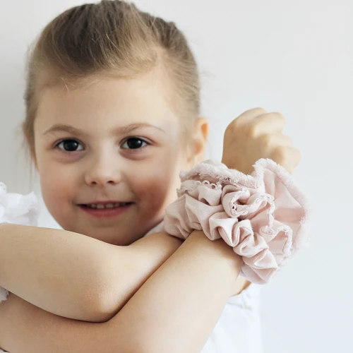 Linen Boho Scrunchie Powder pink