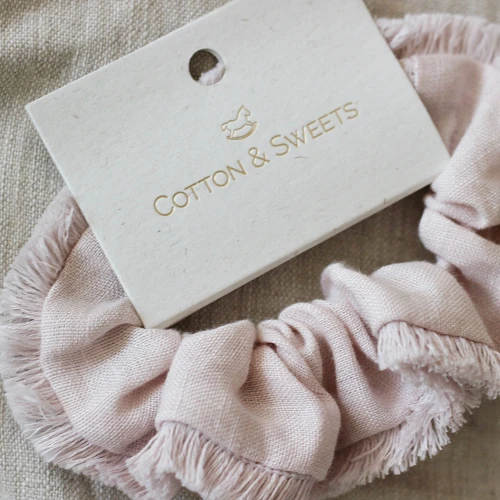 Linen Boho Scrunchie Powder pink
