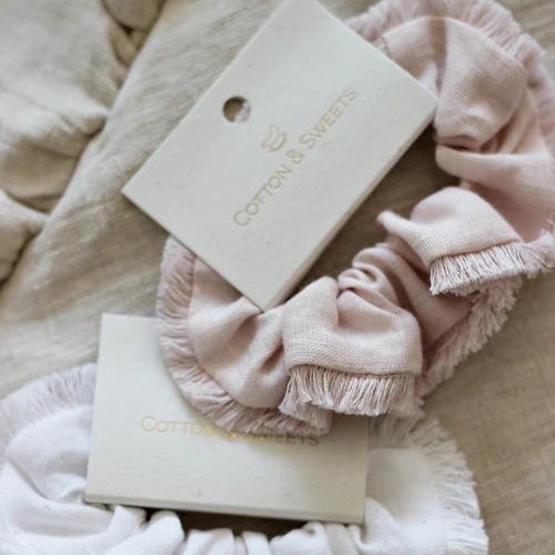 Linen Boho Scrunchie Powder pink