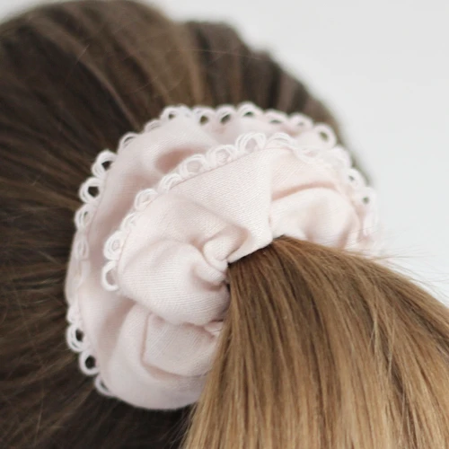 Linen Lace Scrunchie Powder pink