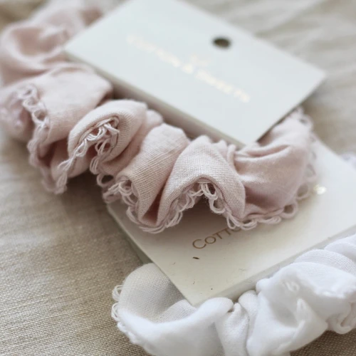 Linen Lace Scrunchie Powder pink