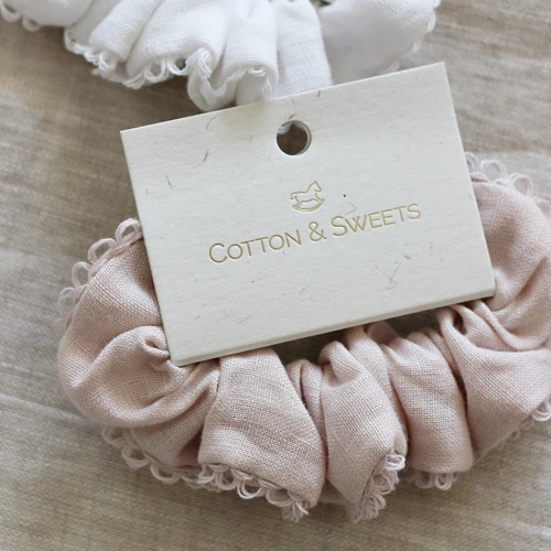 Linen Lace Scrunchie Powder pink