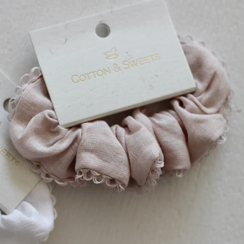 Linen Lace Scrunchie Powder pink