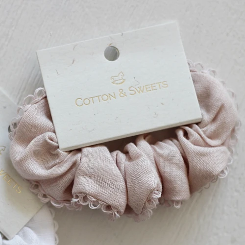 Linen Lace Scrunchie Powder pink