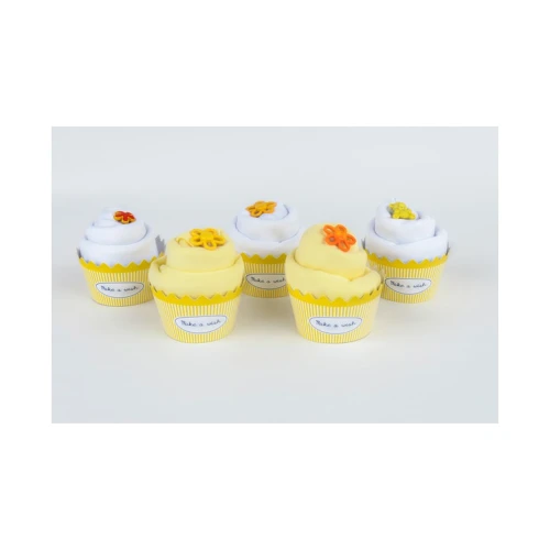 Żółte body długi rękaw z białym konikiem 