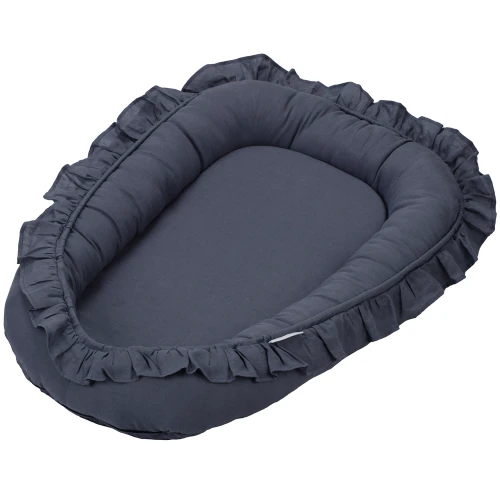 Gniazdko Niemowlęce Pure nature z falbanką Denim