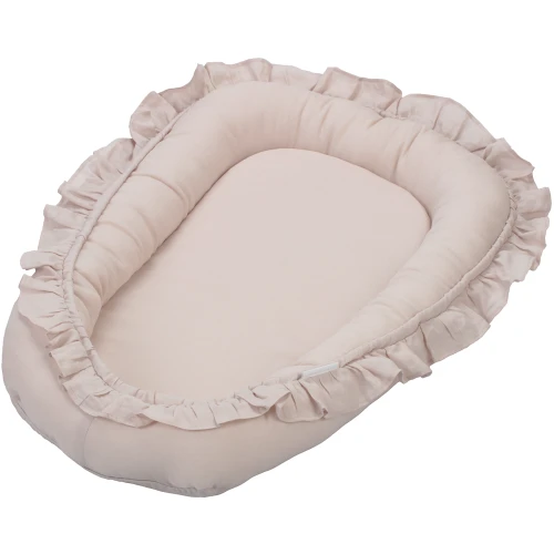 Baby nest with ruffles PN Light grey
