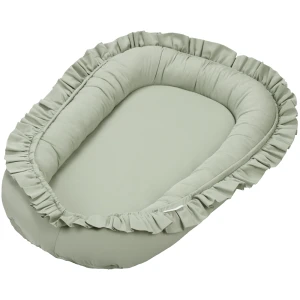 Baby nest SG with ruffles Sage green