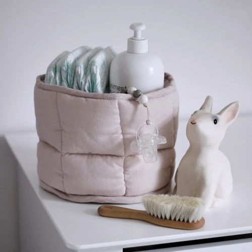 Round basket PN Powder pink - II grade (I)