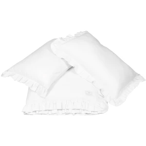 Bedclothes SG 140x200 with ruffles Adult two pillowcases included White - II quality (I)