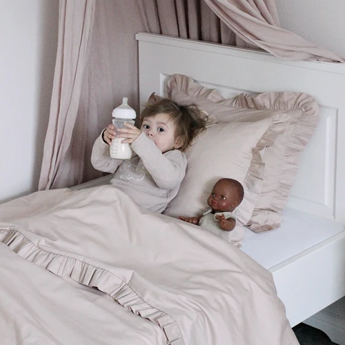 Bedclothes SG 140x200 with ruffles Adult two pillowcases included Nude - II quality (I)