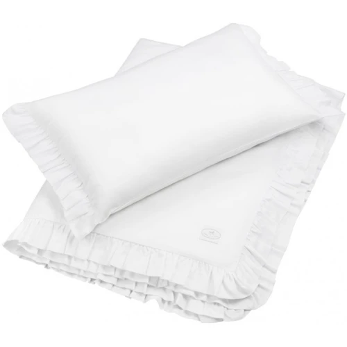 Bed linen SG non filled Junior  with ruffles White - II quality (I)