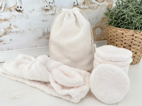 Wielorazowe płatki kosmetyczne Premium Care Pads - zestaw z woreczkiem do prania Waniliowe