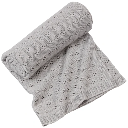 Openwork bamboo blanket Light grey - II quality (I)