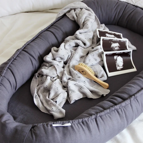Openwork bamboo blanket Light grey - II quality (I)